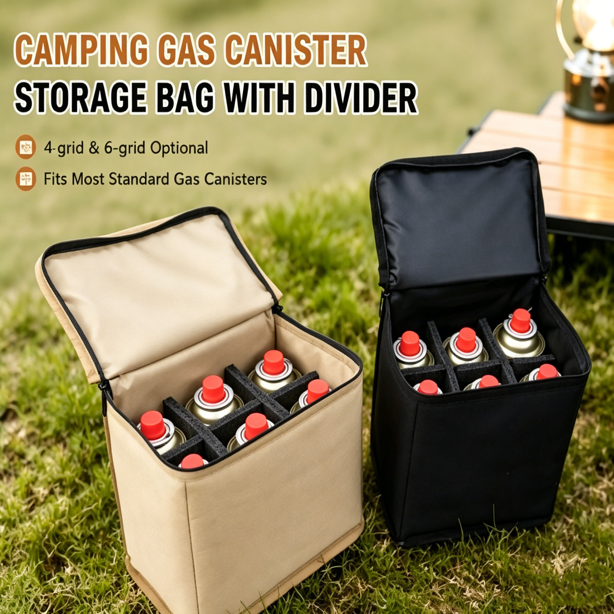 Camping Cooking Fuel - Camping Gas Canister Storage Bag with