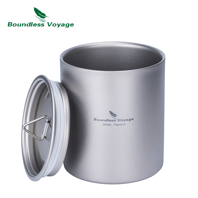 Mess Kit Titanium - Boundless Voyage Double Walled Titanium Cup