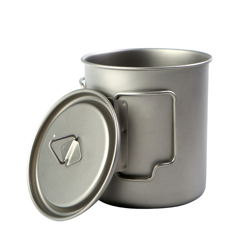 Mess Kit Titanium - Camping Titanium Cups 450ml 550ml 650ml