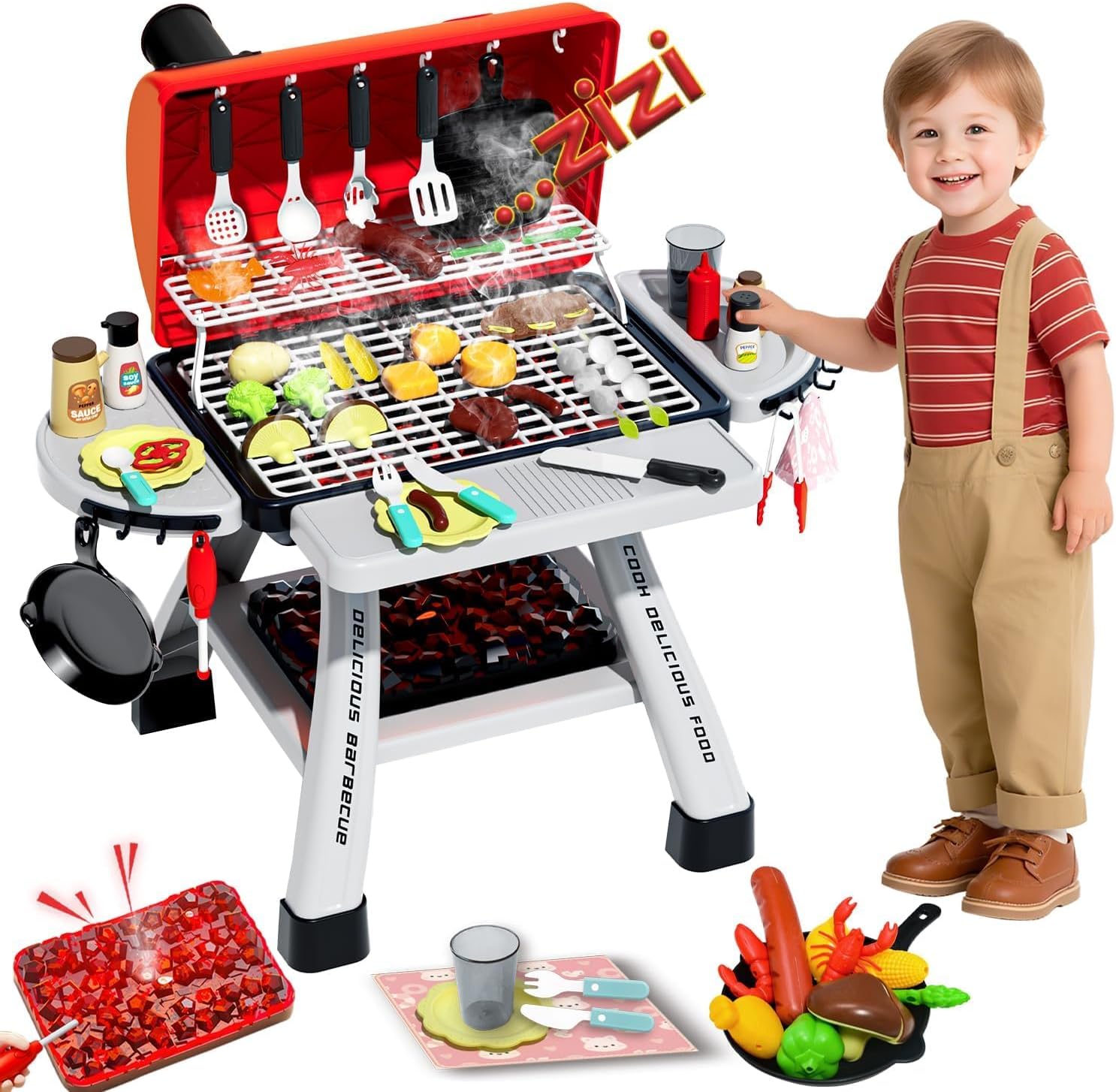 Camping Cooking Kids - Kids BBQ Grill Playset Play Kitchen