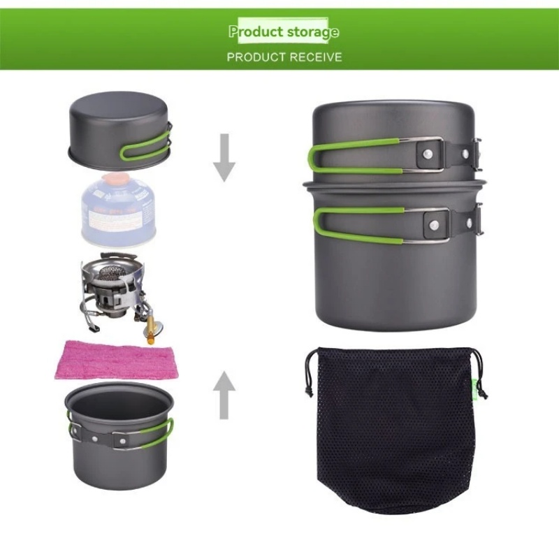 Camping Hiking Cooking - BRS-T15A Camping Cookware Mess Kit Ultralight