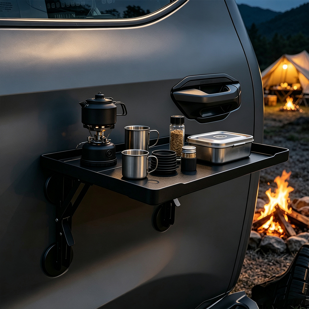Camping Cooking Table Foldable - Portable Car Side Door Hanging Tray