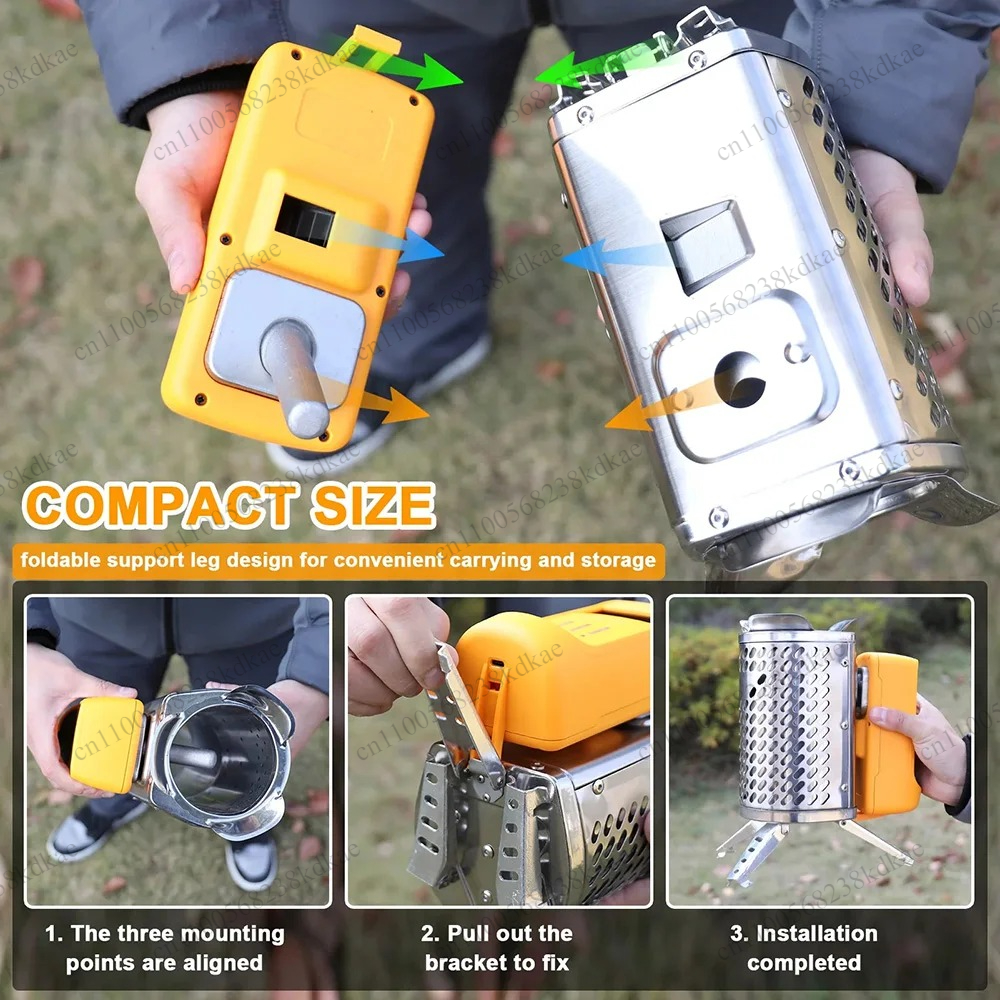 Camping Hiking Cooking - Smokeless Portable Wood Camping Stove USB