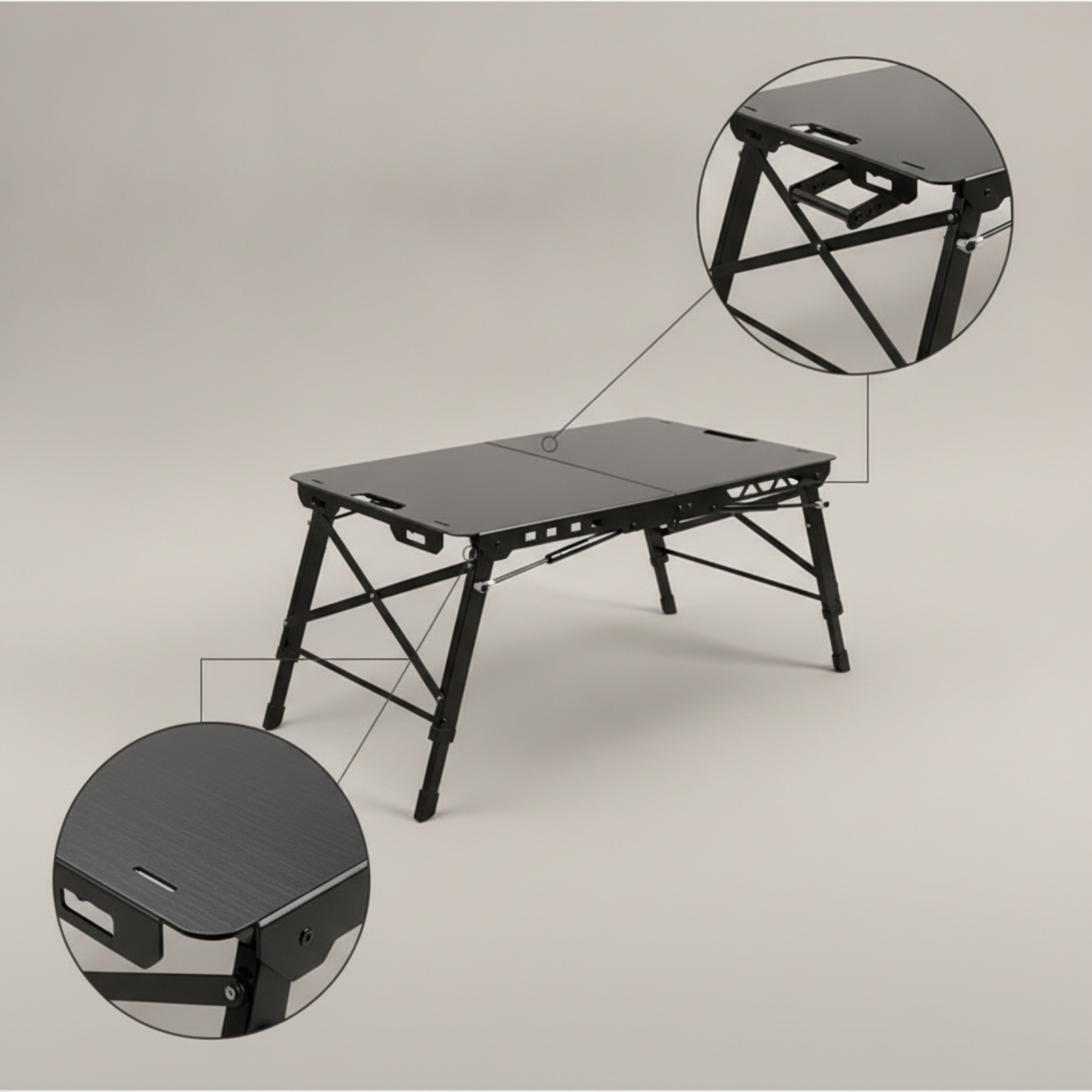Camping Cooking Table Foldable - Folding Table with Hydraulic Support Foldable