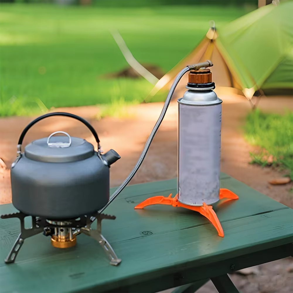 Camping Cooking Gas Canister - Portable Folding Gas Canister Tripod Stand,