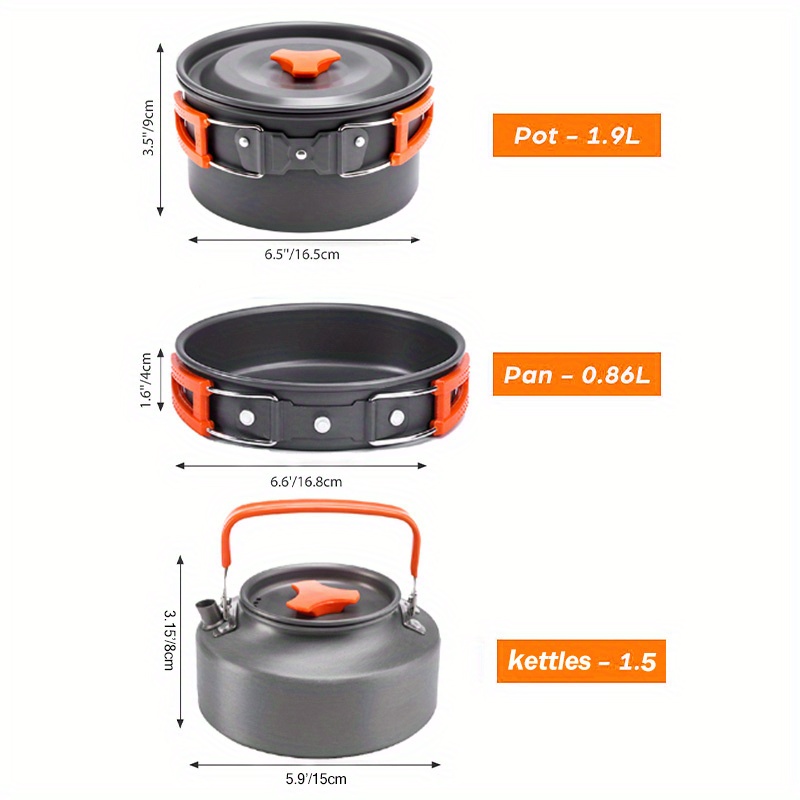 17pcs Camping Cookware Set, Po - Camping Cooking Frying Pan ulasan dan harga