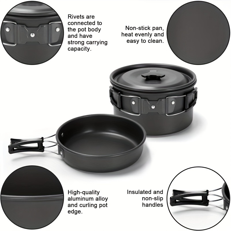 17pcs Camping Cookware Set, Po - Camping Cooking Frying Pan ulasan dan harga