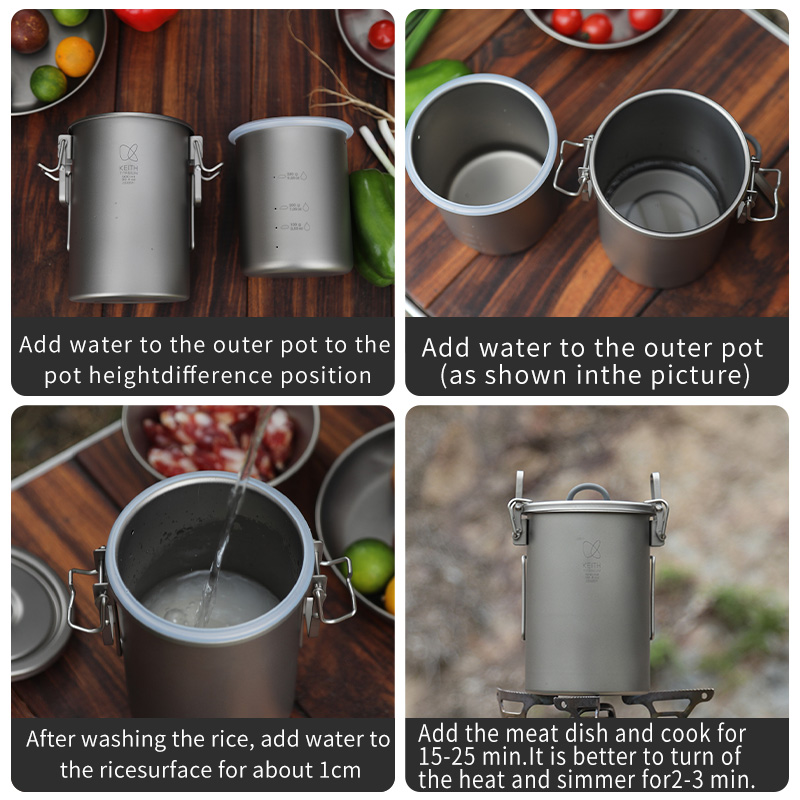 KEITH Pure Titanium Rice Cooke - Camping Hiking Cooking ulasan dan harga