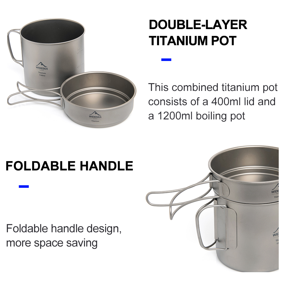 Widesea Ultralight Titanium Ca - Mess Kit Titanium ulasan dan harga
