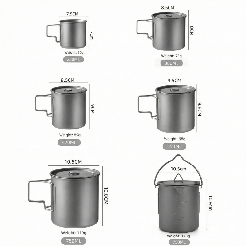 Titanium Camping Mug with Fold - Mess Kit Titanium ulasan dan harga