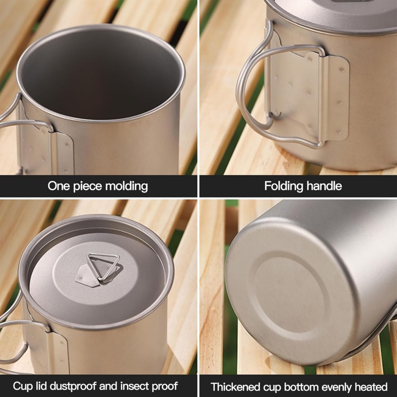 Titanium Camping Mug with Fold - Mess Kit Titanium ulasan dan harga