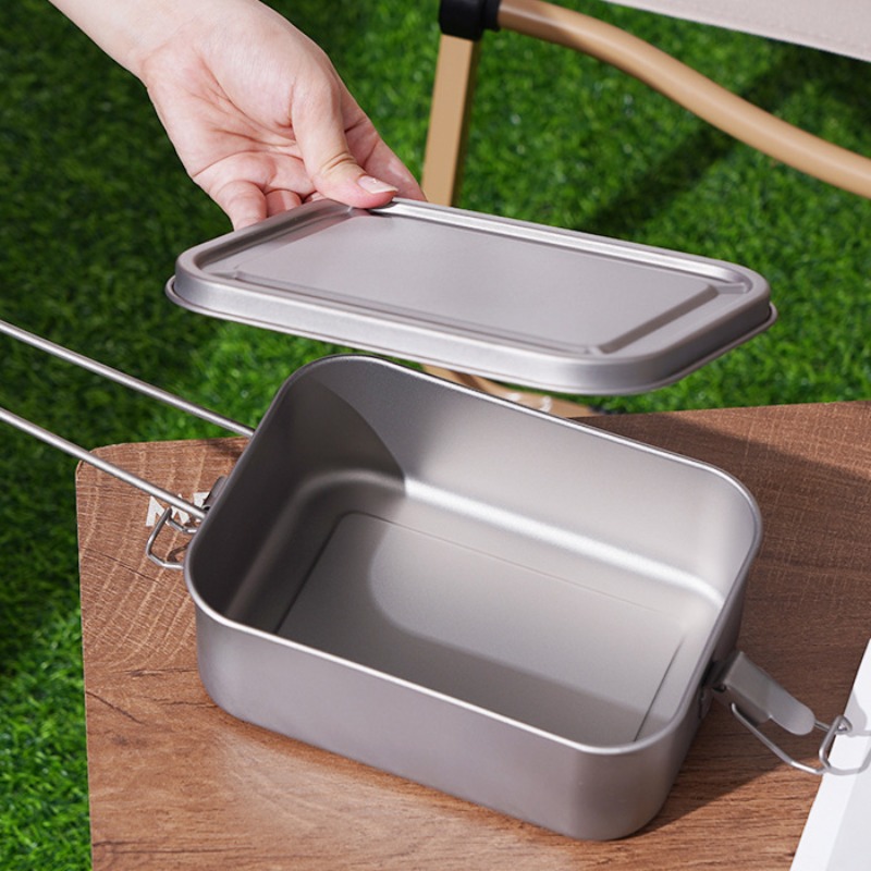 800/1200ml Lunch Box 304 Stain - Mess Kit Titanium ulasan dan harga