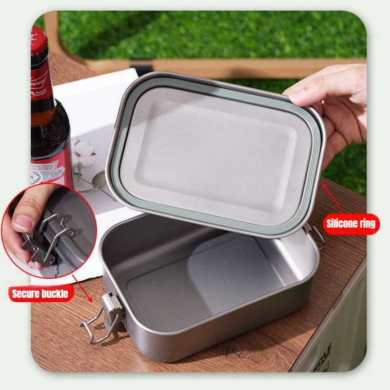 800/1200ml Lunch Box 304 Stain - Mess Kit Titanium ulasan dan harga