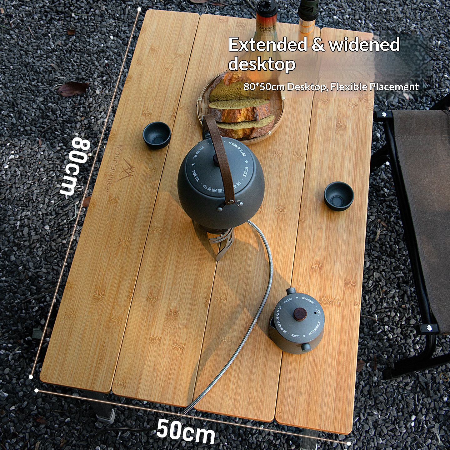 MOUNTAINHIKER New 4-Fold Bambo - Camping Cooking Table Foldable ulasan dan harga