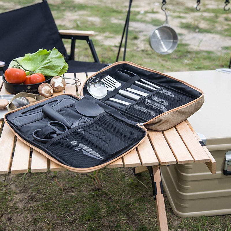 8pcs Camping Kitchen Cookware  - Camping Cooking Roll ulasan dan harga