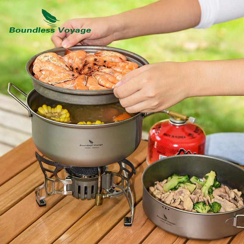 Boundless Voyage Titanium Stea - Camping Cooking Frying Pan ulasan dan harga