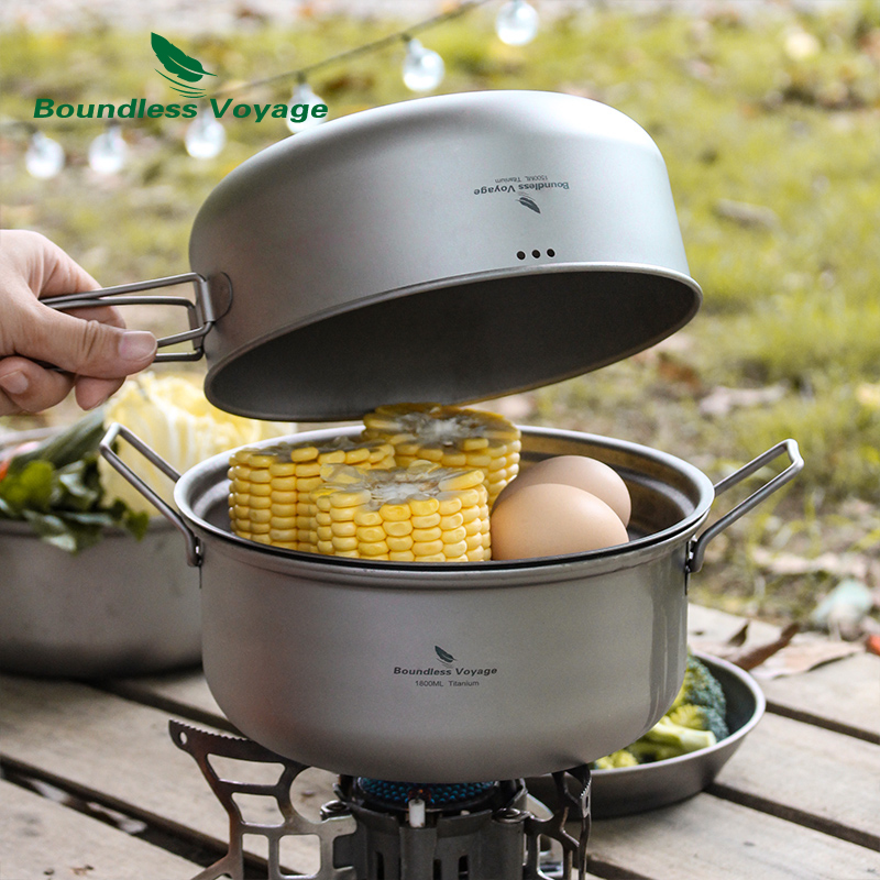 Boundless Voyage Titanium Stea - Camping Cooking Frying Pan ulasan dan harga