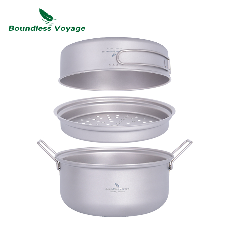 Boundless Voyage Titanium Stea - Camping Cooking Frying Pan ulasan dan harga