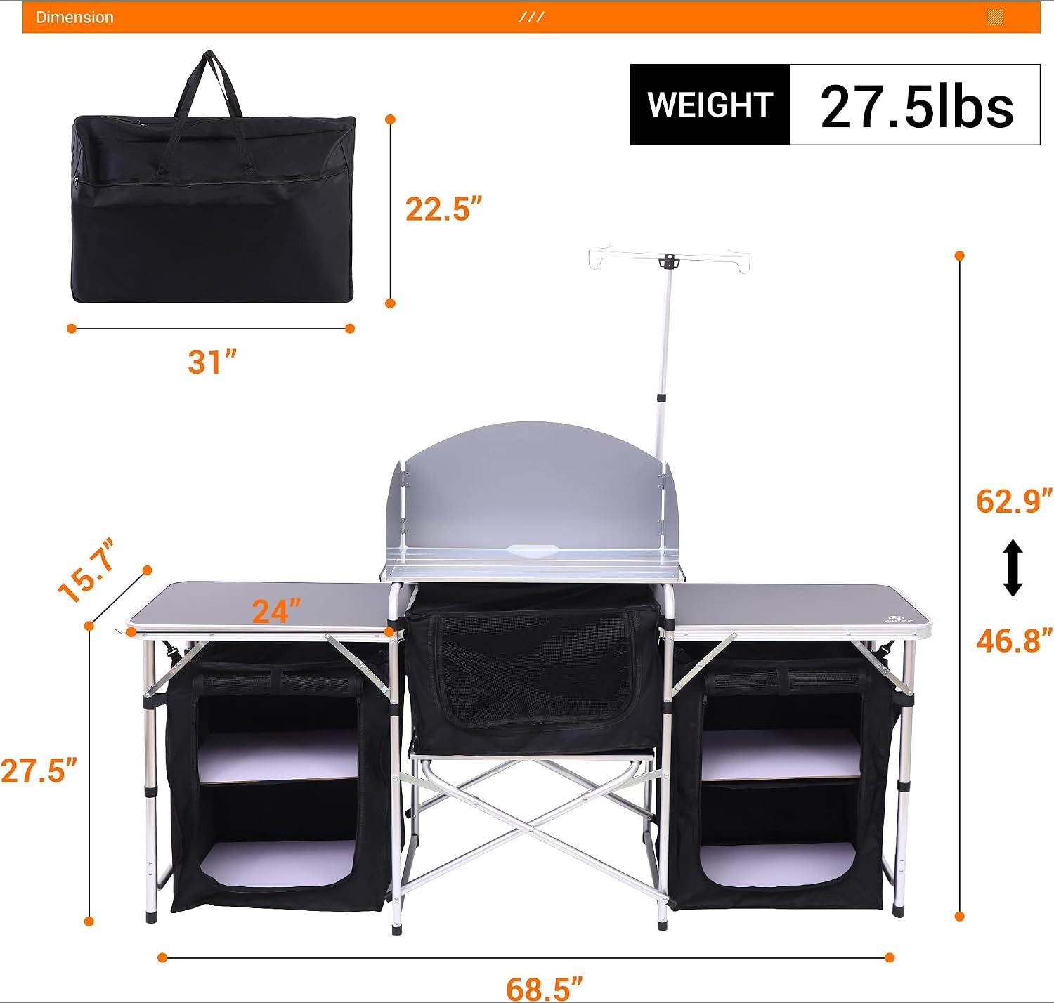 Folding Camping Kitchen Table  - Camping Cooking Bag ulasan dan harga