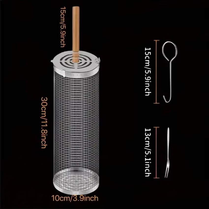 Round Barbecue Grill Basket Se - Camping Cooking Bbq ulasan dan harga