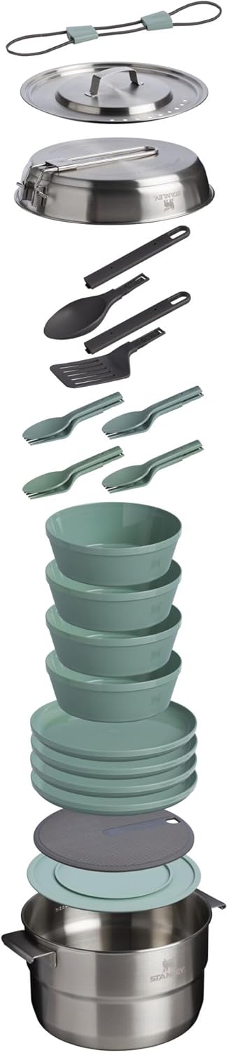 26-Piece Camp Kitchen Cook Set - Nesting Camping Cooking Set ulasan dan harga