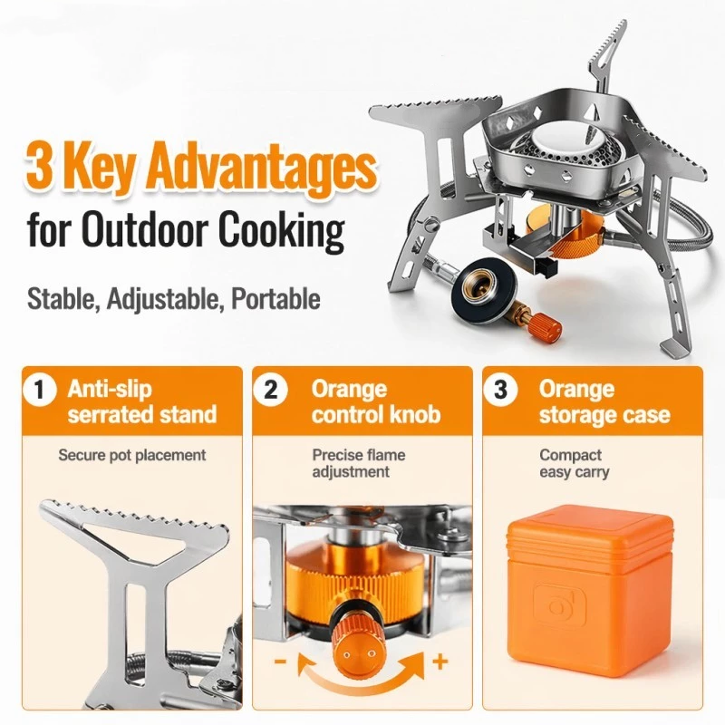 Three-Head Gas Stove Portable  - Camping Cooking Trangia ulasan dan harga