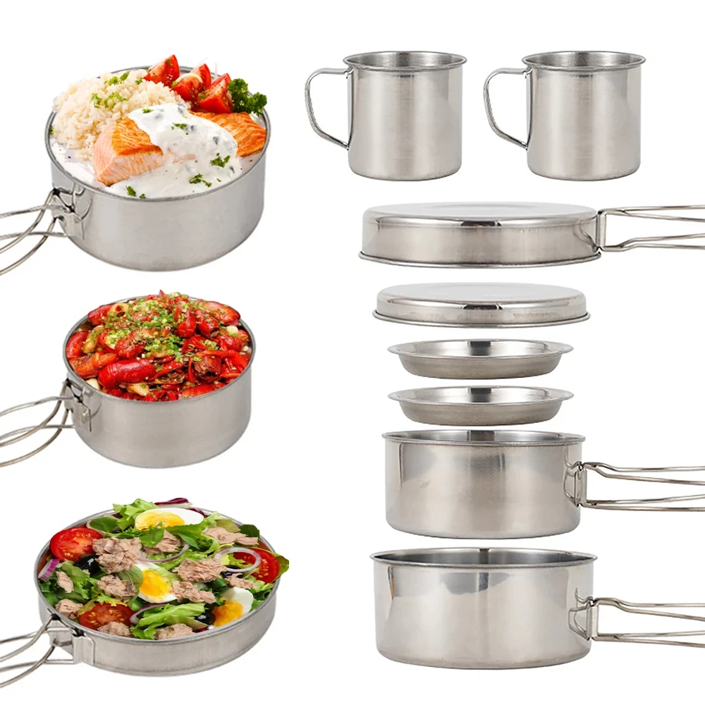 8pcs/Set Camping Cookware Mess - Camping Cooking Roll ulasan dan harga