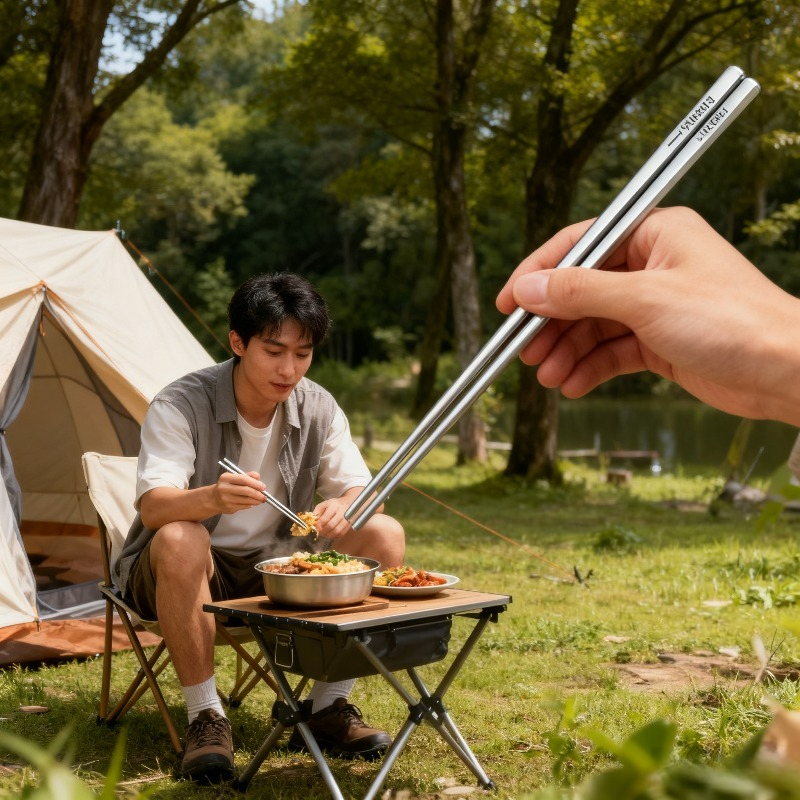 Durable Portable Titanium Chop - Camping No Cooking Meals ulasan dan harga