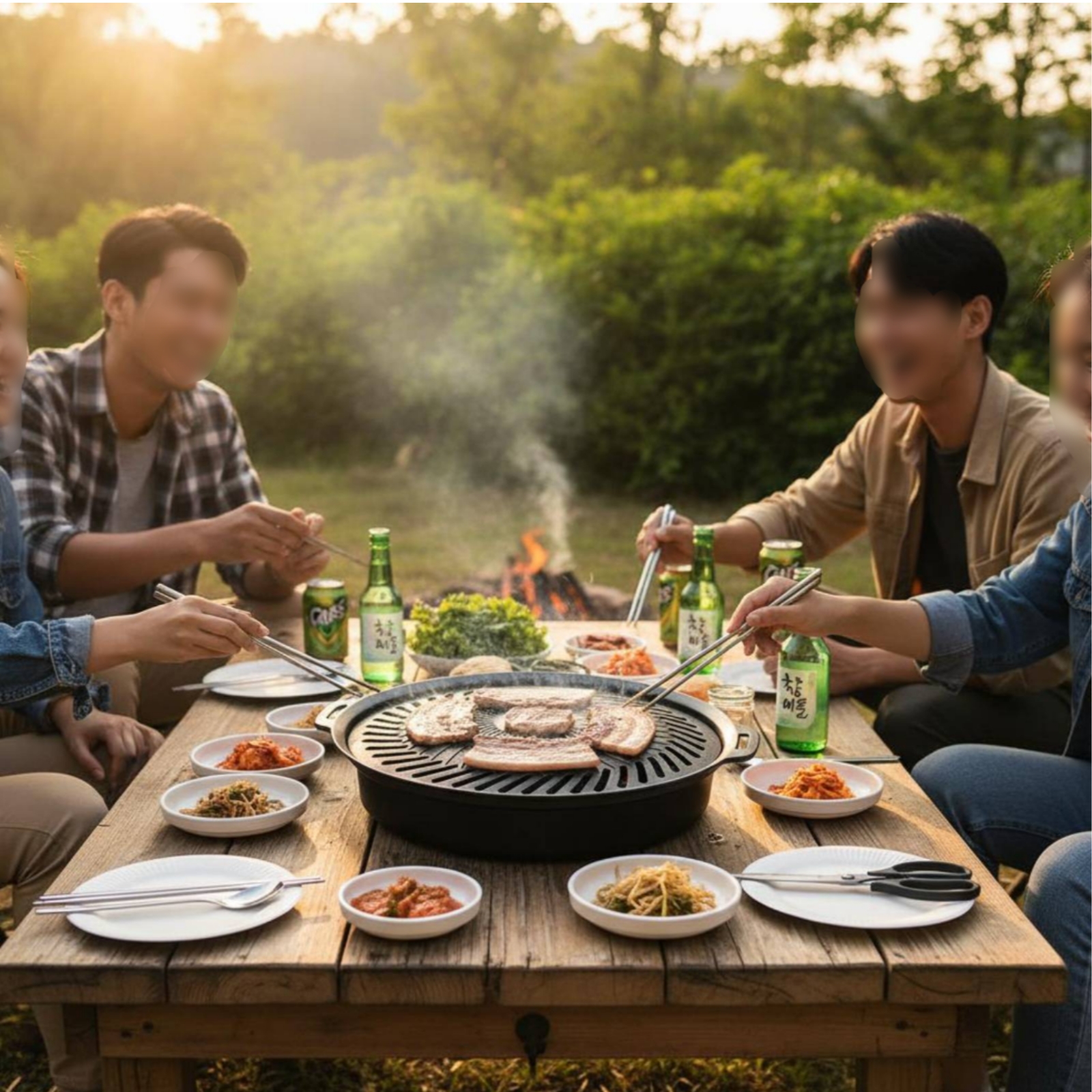 Korean BBQ Grill Pan Non-Stick - Camping Cooking Bbq ulasan dan harga