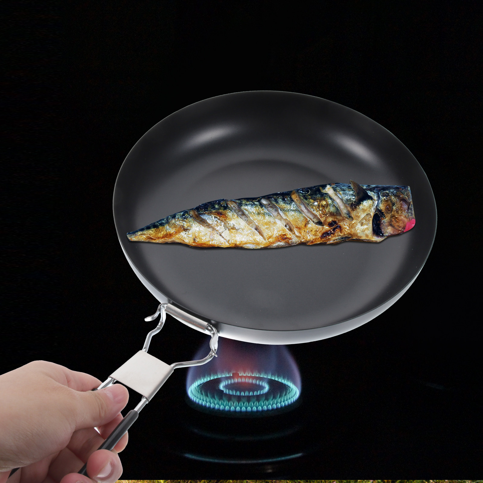 Iron Folding Non-Stick Frying  - Camping Cooking Frying Pan ulasan dan harga
