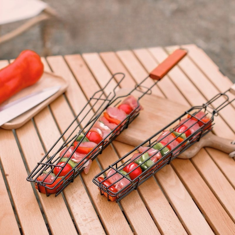 2/3 pcs Grill Baskets Stainles - Nesting Camping Cooking Set ulasan dan harga