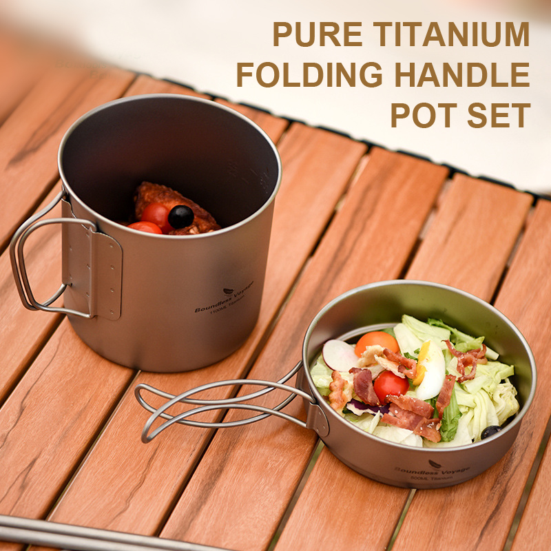 Pure Titanium Folding Handle P - Camping Cooking Frying Pan ulasan dan harga