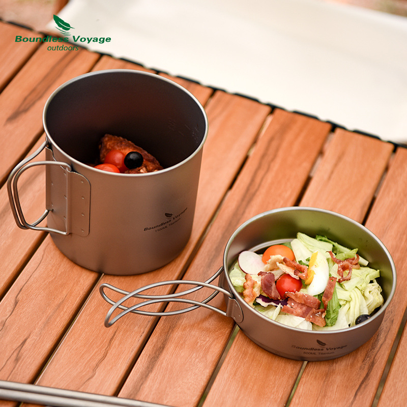 Pure Titanium Folding Handle P - Camping Cooking Frying Pan ulasan dan harga