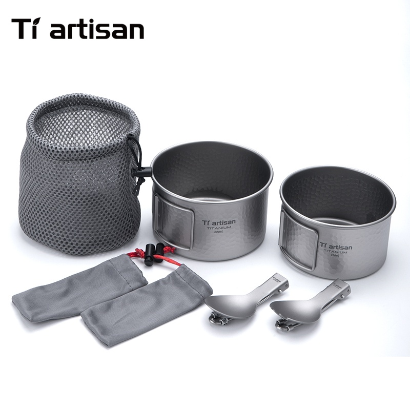 Tiartisan Titanium 4Pcs Cookwa - Camping No Cooking Meals ulasan dan harga
