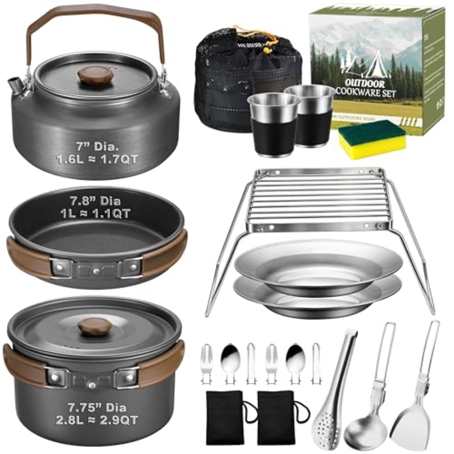 Camping cookware mess kit for  - Camping Cooking Fire ulasan dan harga