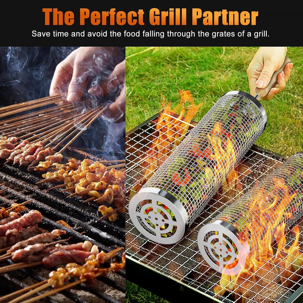 Set of 2 Stainless Steel BBQ G - Camping Cooking Bbq ulasan dan harga