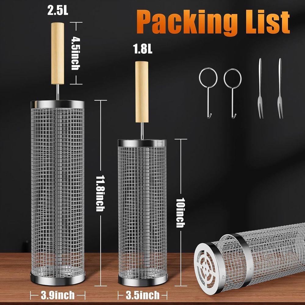 Set of 2 Stainless Steel BBQ G - Camping Cooking Bbq ulasan dan harga