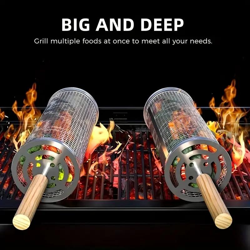 Stainless Steel BBQ Grill Bask - Camping Cooking Bbq ulasan dan harga