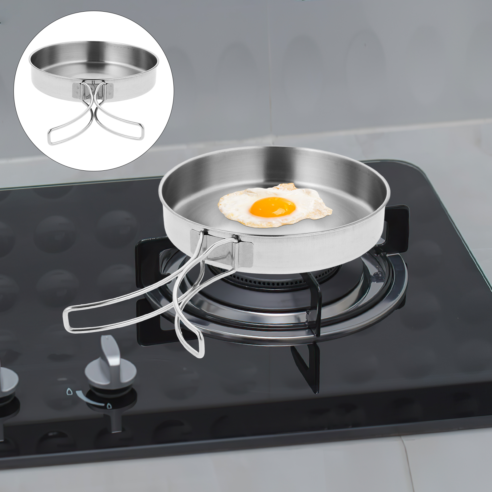 Portable Frying Pan Stainless  - Camping Cooking Frying Pan ulasan dan harga