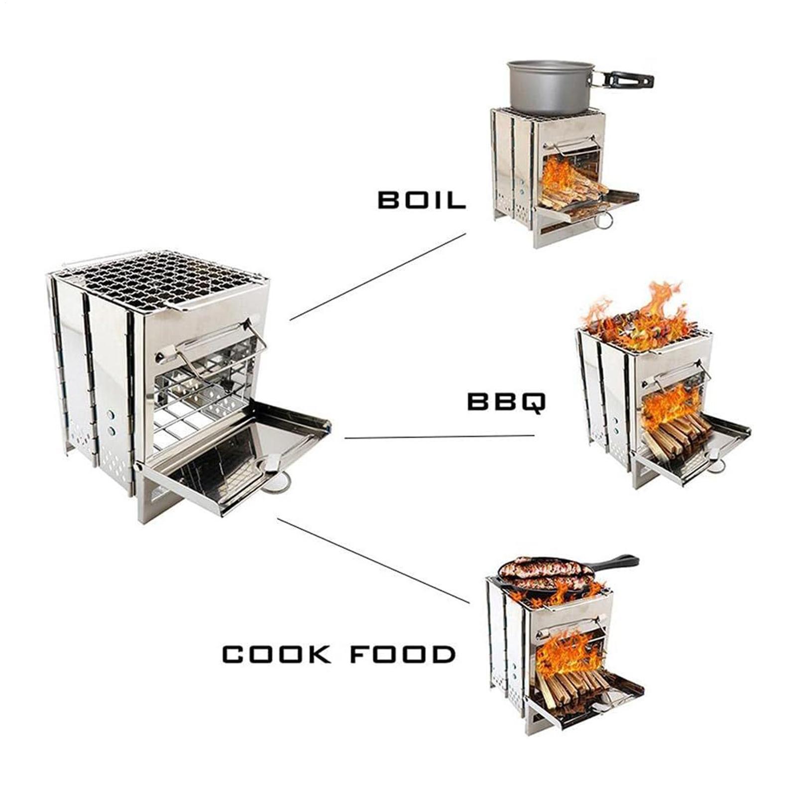 Portable Camping Stove Stainle - Camping No Cooking Meals ulasan dan harga