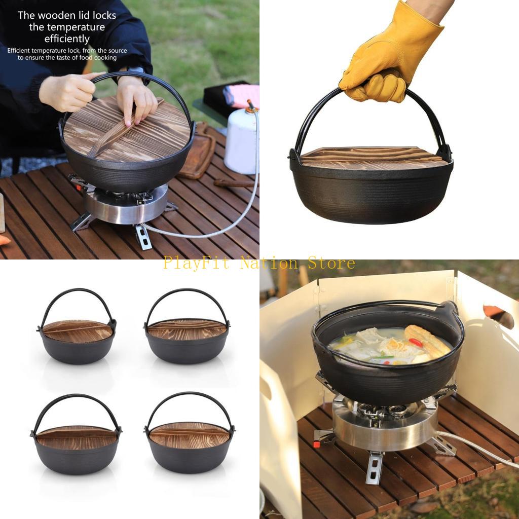 242F Cast Iron Dutch Pots With - Camping Hanging Cooking Pot ulasan dan harga