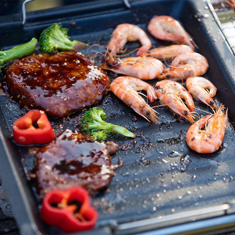 Outdoors Thick Square Grill Pa - Camping Cooking Frying Pan ulasan dan harga