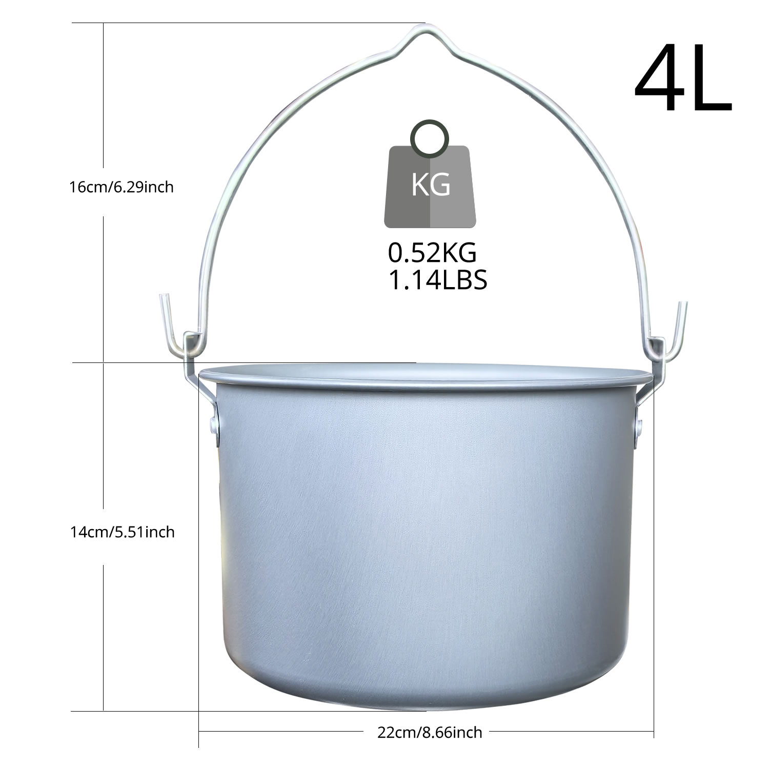4L Outdoor Hanging Pot Camping - Camping Hanging Cooking Pot ulasan dan harga
