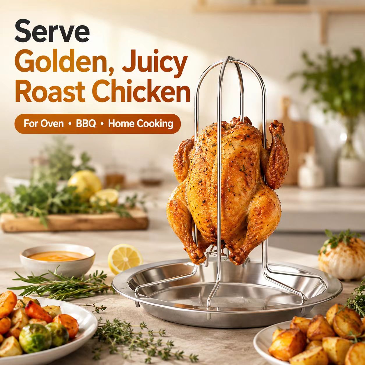Portable Whole Chicken BBQ Gri - Camping Cooking Bbq ulasan dan harga