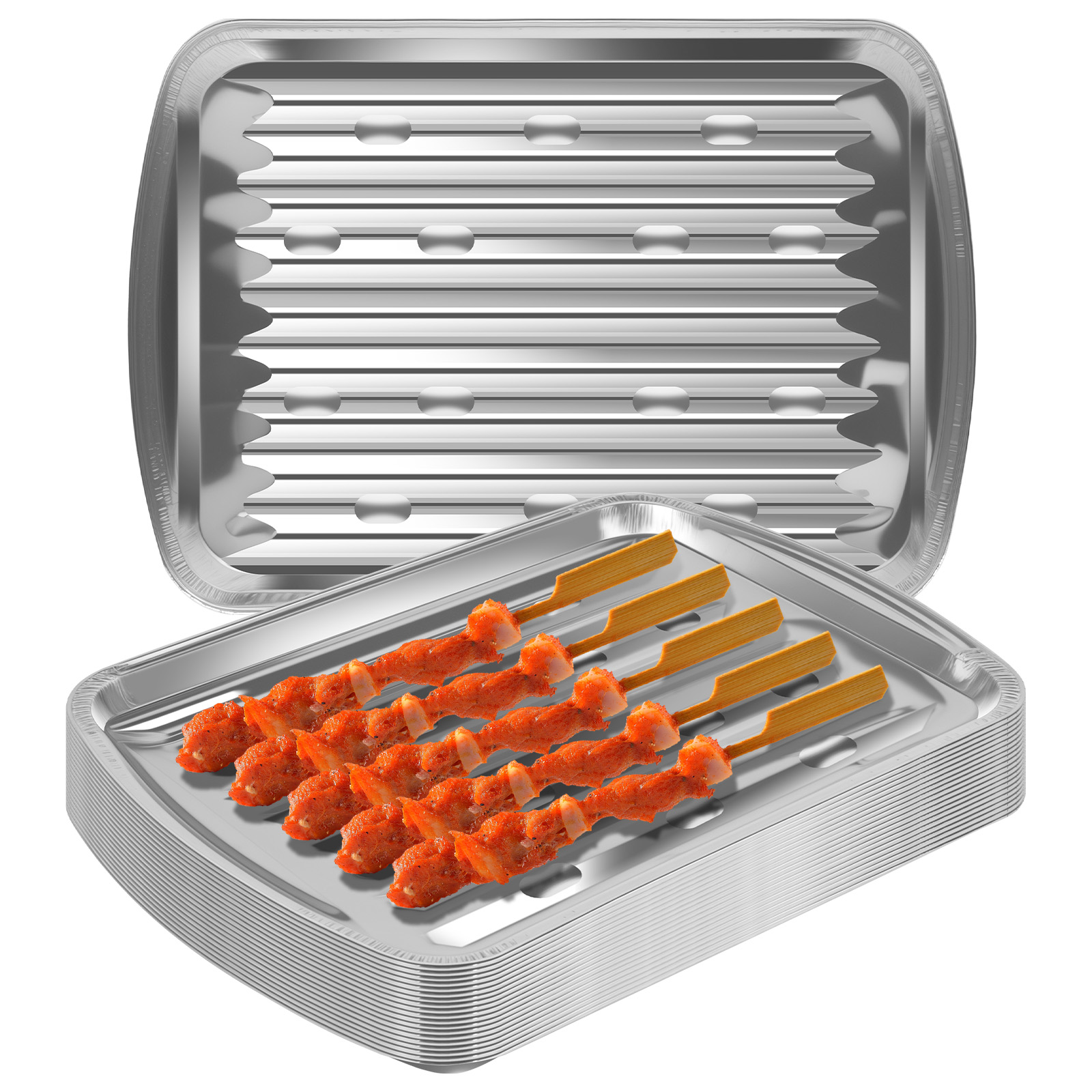 Aluminum Foil Trays Non-Stick  - Camping Cooking Bbq ulasan dan harga