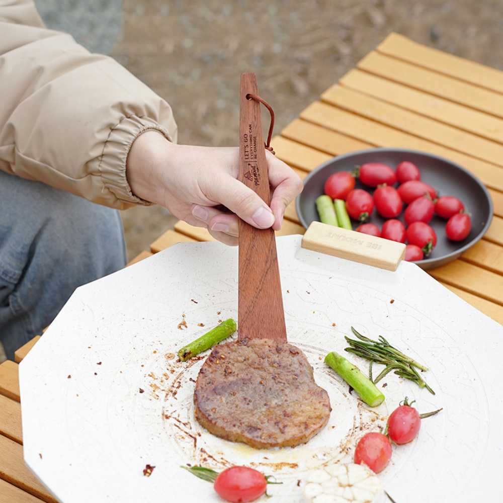 Outdoor Camping Wooden Spatula - Camping Cooking Roll ulasan dan harga