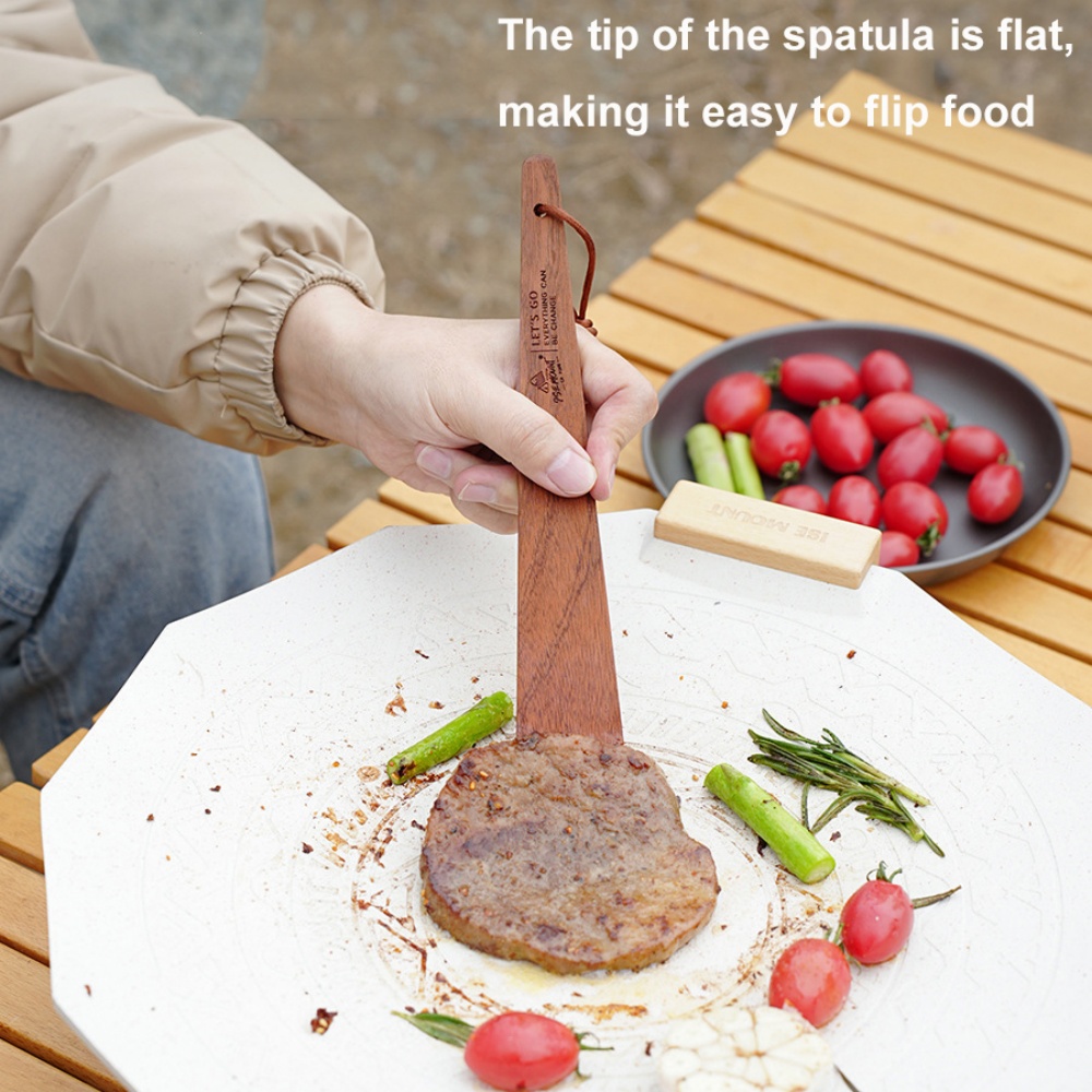 Outdoor Camping Wooden Spatula - Camping Cooking Roll ulasan dan harga