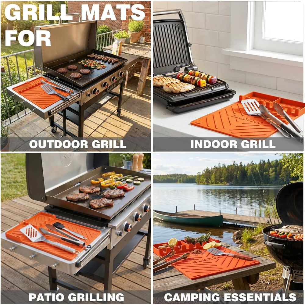 Silicone Grill Mats or Griddle - Camping Cooking Bbq ulasan dan harga