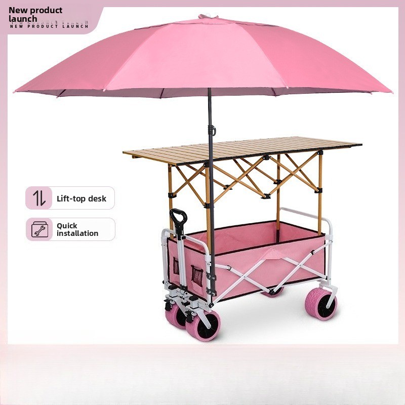 Pink Foldable Camping Wagon Ca - Camping Cooking Table Foldable ulasan dan harga