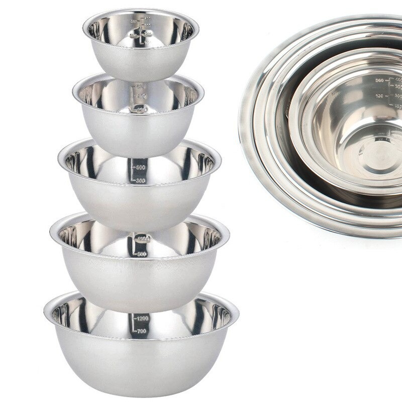 5pcs/set Stainless Steel Mixin - Nesting Camping Cooking Set ulasan dan harga